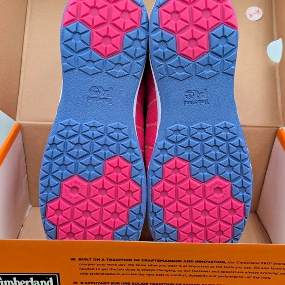 Timberland Pro Shoes Womens‎ Size 9 M Anti Fatigue Composite Toe Work Shoes Pink